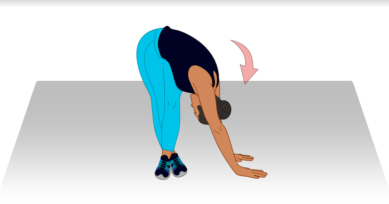 forward fold with crossed legs stretch