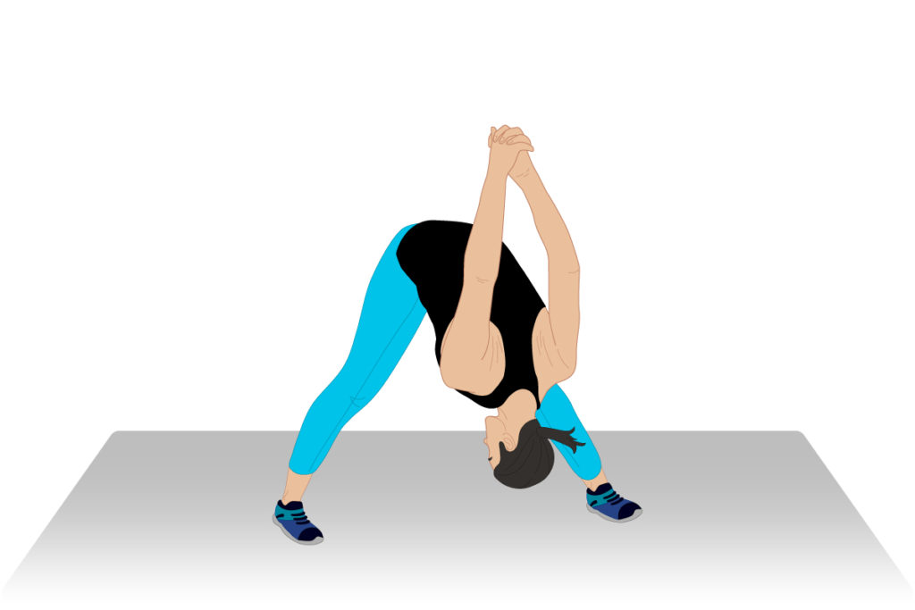 wide legged forward fold stretch